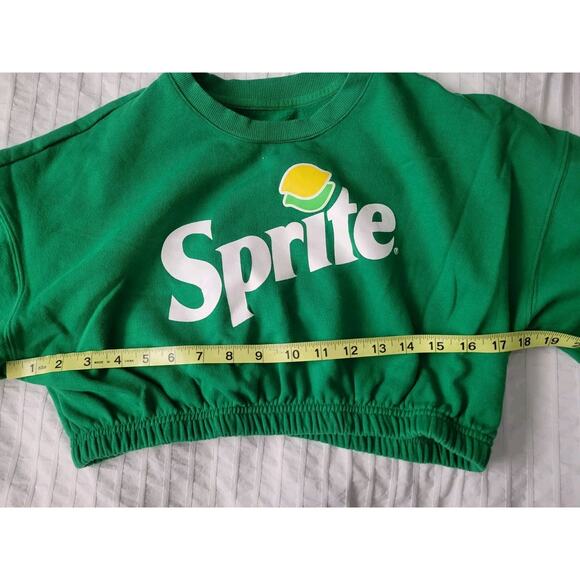Sprite Lemon Lime Cola Crop Top Sweatshirt Green Crop Medium Halloween Costume - Picture 5 of 8